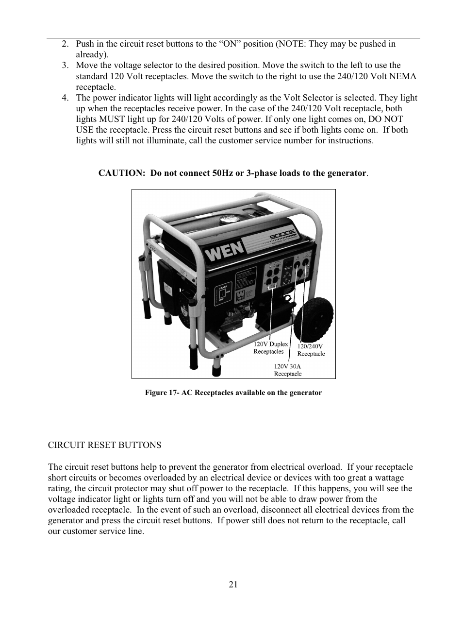 WEN 56877 9000 Watt Electric Start User Manual | Page 24 / 40