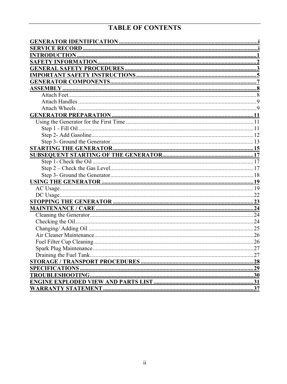 WEN 56877 9000 Watt Electric Start User Manual | Page 3 / 40