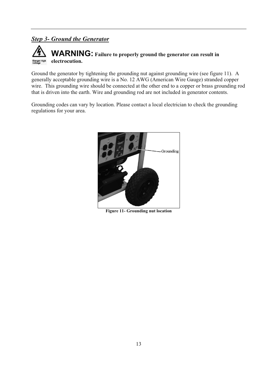 Warning | WEN 56682 7000 Watt Electric Start User Manual | Page 16 / 40