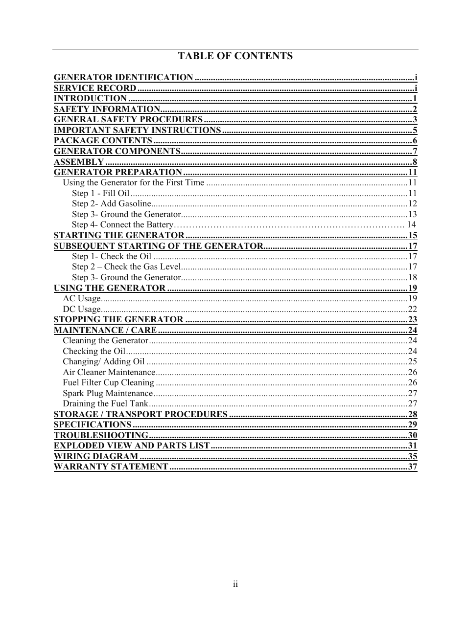 WEN 56682 7000 Watt Electric Start User Manual | Page 3 / 40