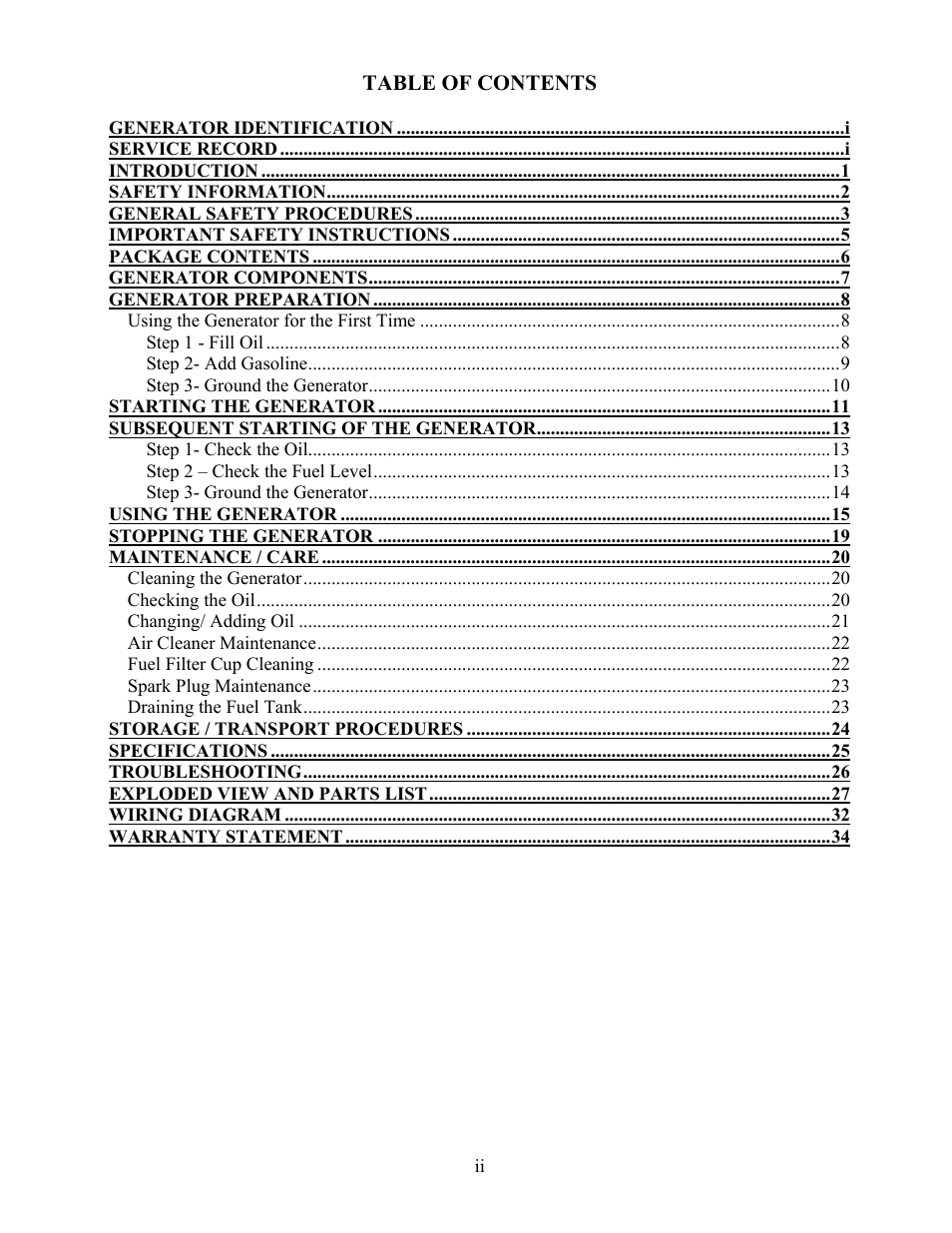 WEN 56400 4050 Watt User Manual | Page 3 / 37