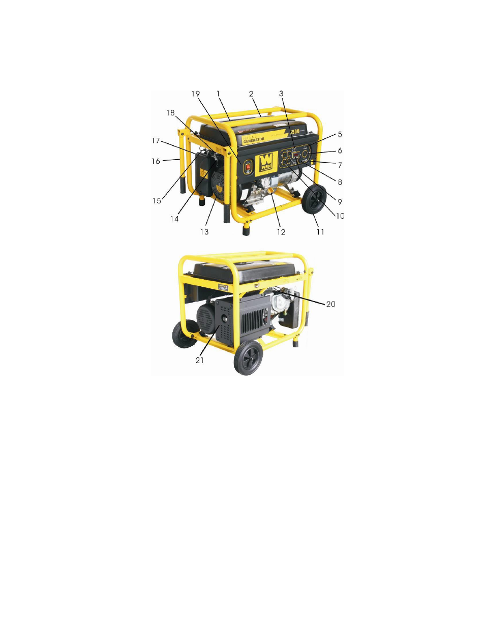 Generator components | WEN 56551 5500 Watt User Manual | Page 12 / 40