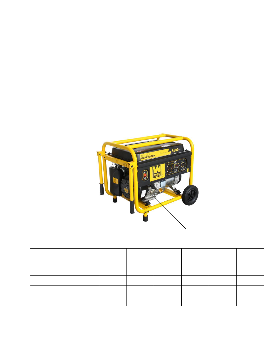 Generator identification, Generator model number, Engine serial number | Engine serial number service record | WEN 56551 5500 Watt User Manual | Page 2 / 40