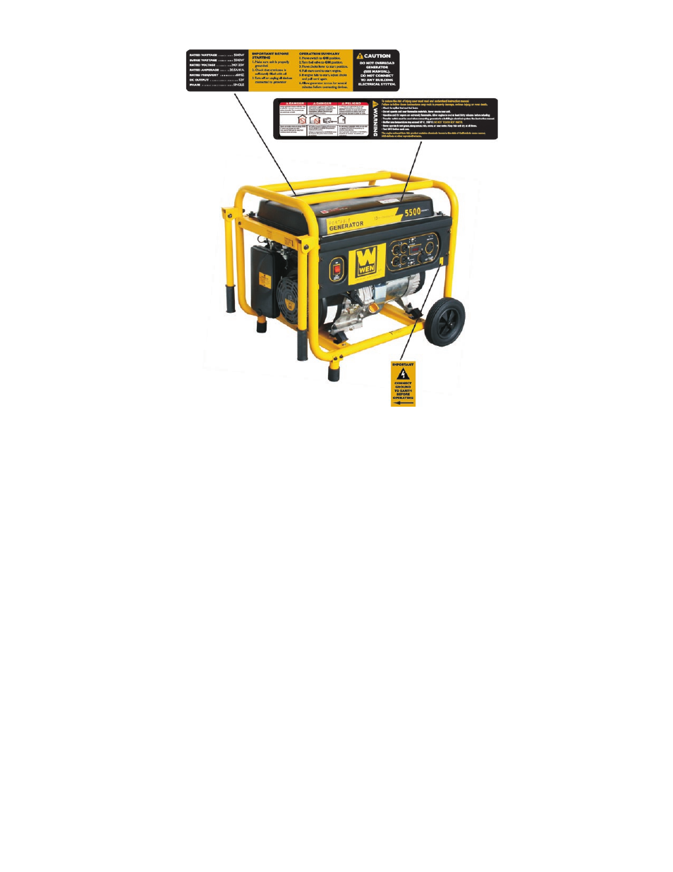 WEN 56551 5500 Watt User Manual | Page 9 / 40
