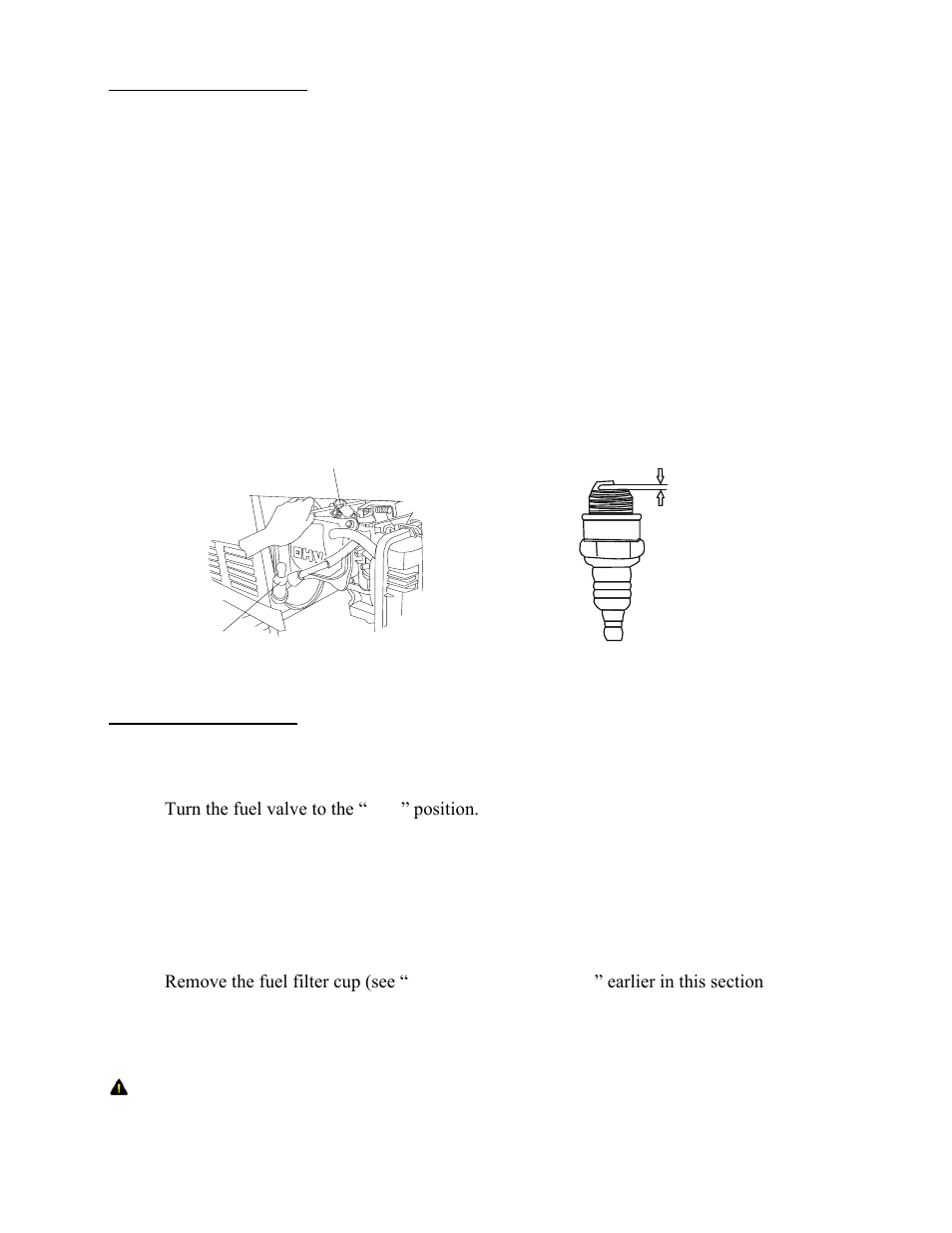 Spark plug maintenance draining the fuel tank | WEN 56475 4750W Electric Start User Manual | Page 29 / 41