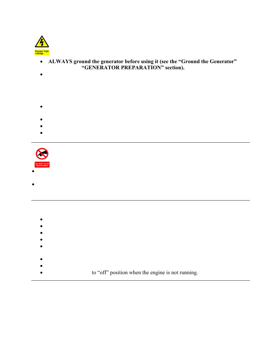 Warning | WEN 56475 4750W Electric Start User Manual | Page 7 / 41