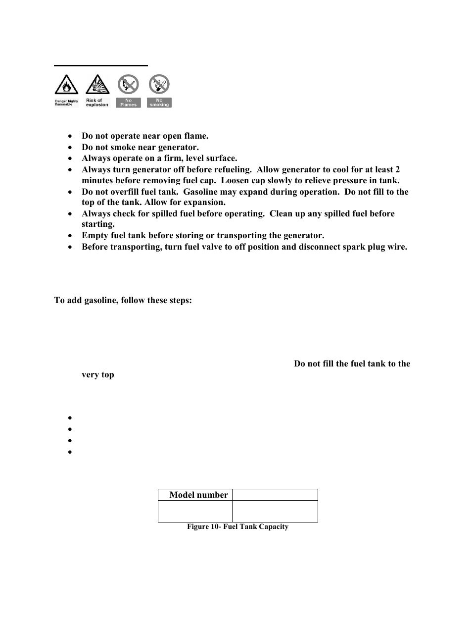 Step 2- add gasoline, Warning | WEN 56352 3500 Watt manual User Manual | Page 18 / 40