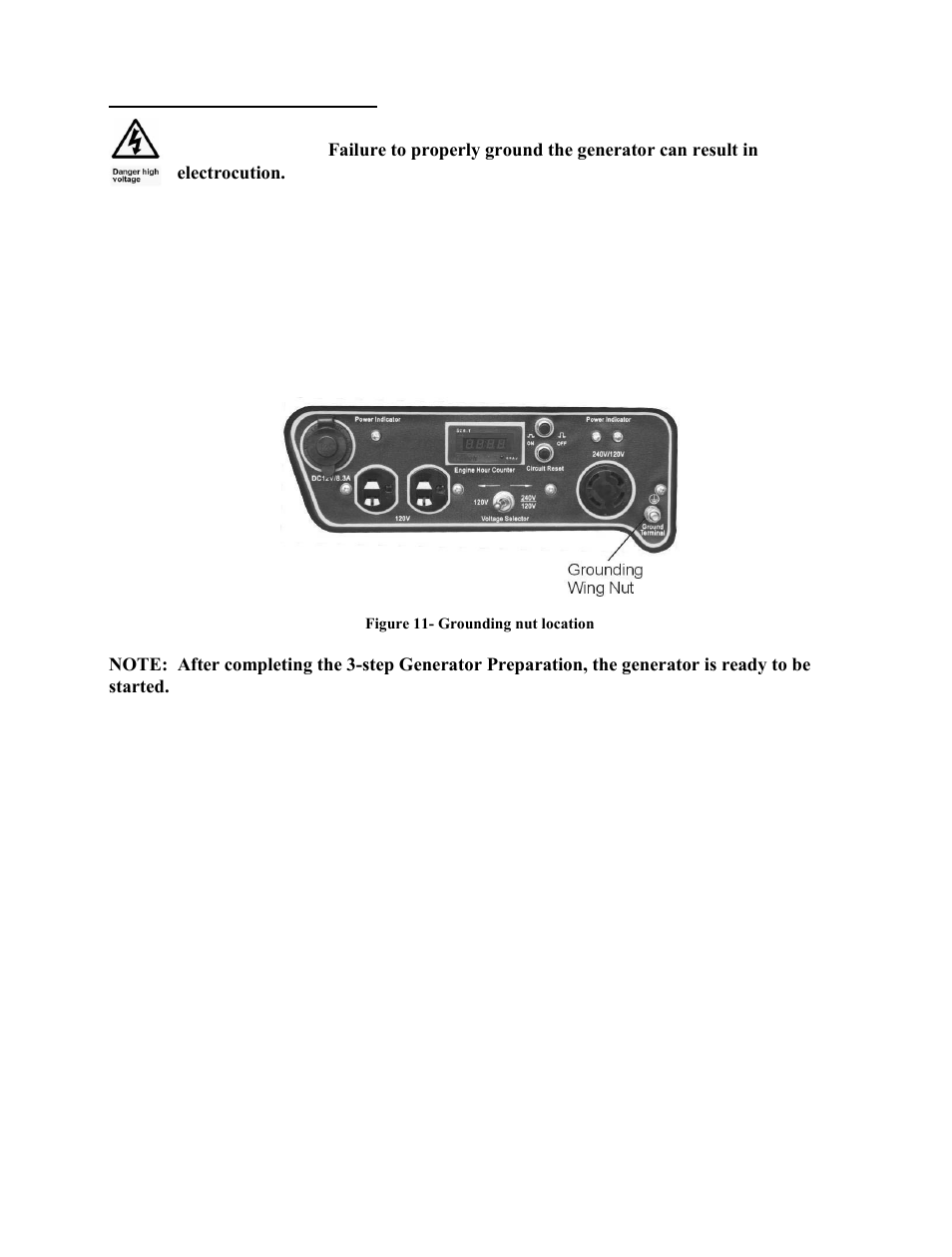 Step 3- ground the generator, Warning | WEN 56352 3500 Watt manual User Manual | Page 19 / 40