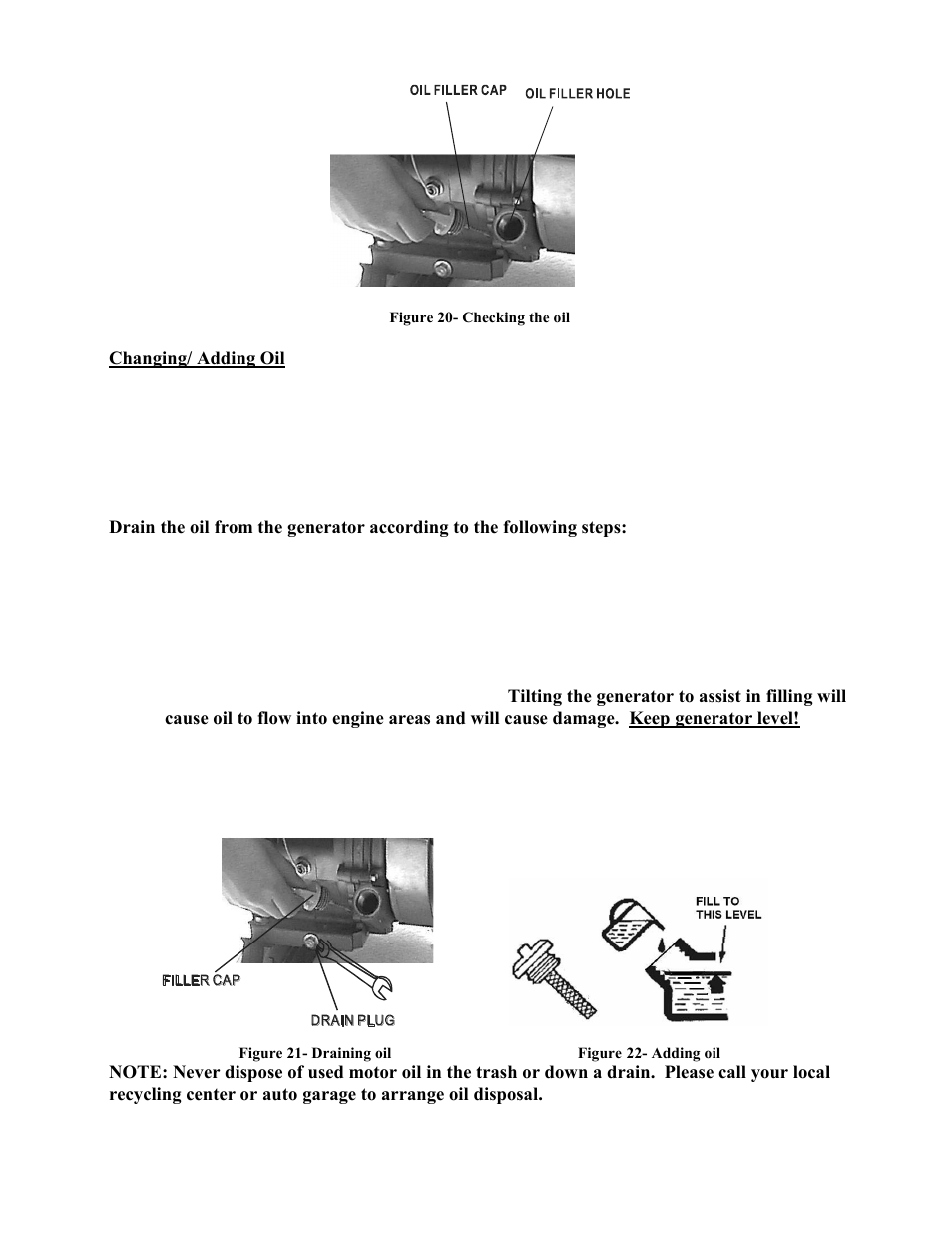 Changing/ adding oil | WEN 56352 3500 Watt manual User Manual | Page 28 / 40