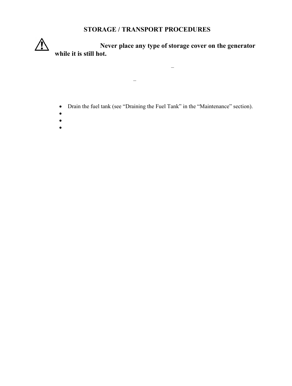 Storage / transport procedures, Caution | WEN 56352 3500 Watt manual User Manual | Page 31 / 40