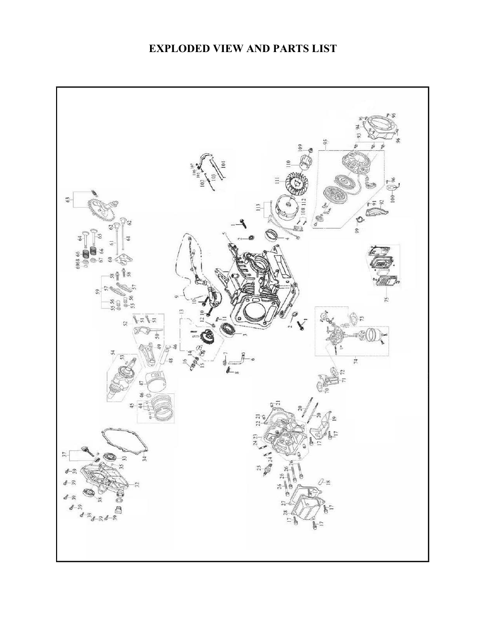 Exploded view and parts list | WEN 56352 3500 Watt manual User Manual | Page 34 / 40