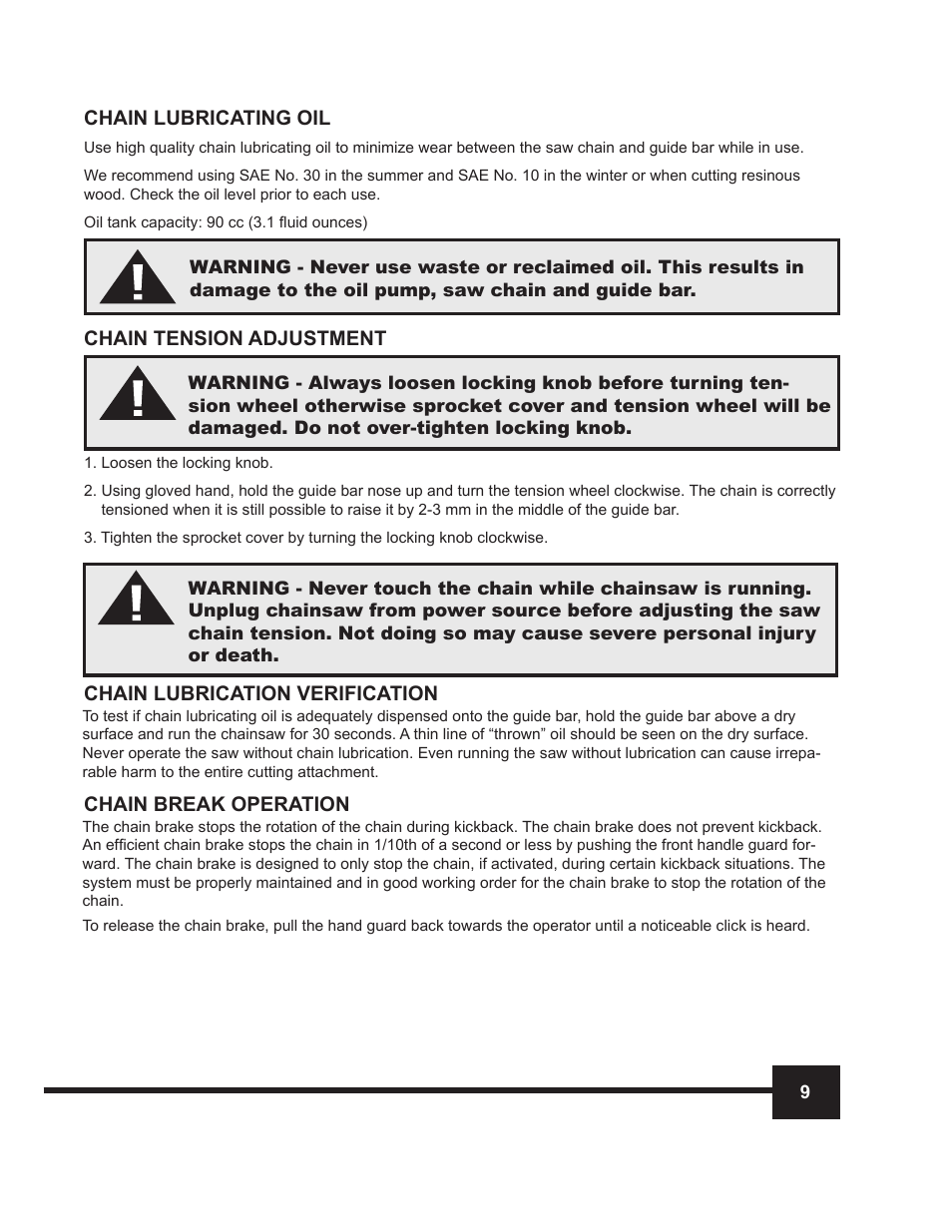 WEN 4016 16 Electric Chainsaw User Manual | Page 9 / 18