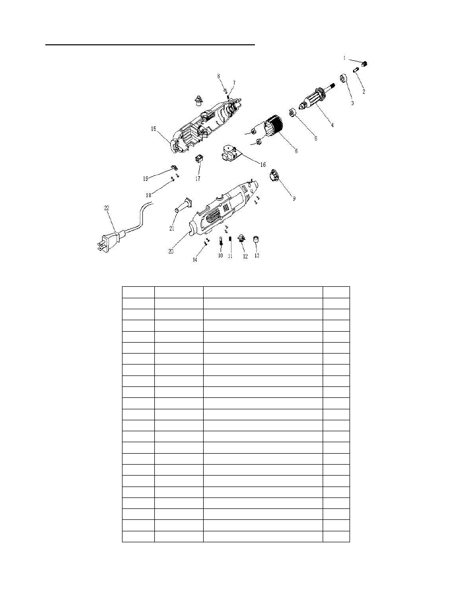 Exploded view and parts list | WEN 2307 101 Piece Rotary Tool Kit User Manual | Page 10 / 11