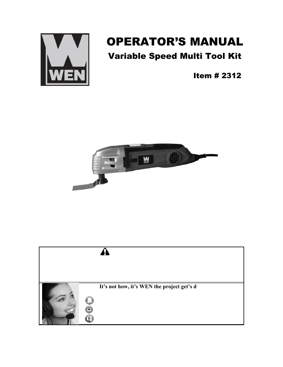 WEN 2312 Variable Speed Multi-Tool Kit User Manual | 15 pages