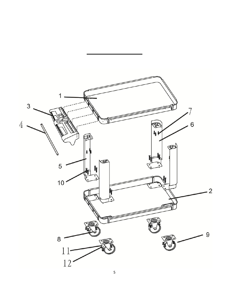 WEN 73002 500-Pound Capacity Service Cart User Manual | Page 5 / 6