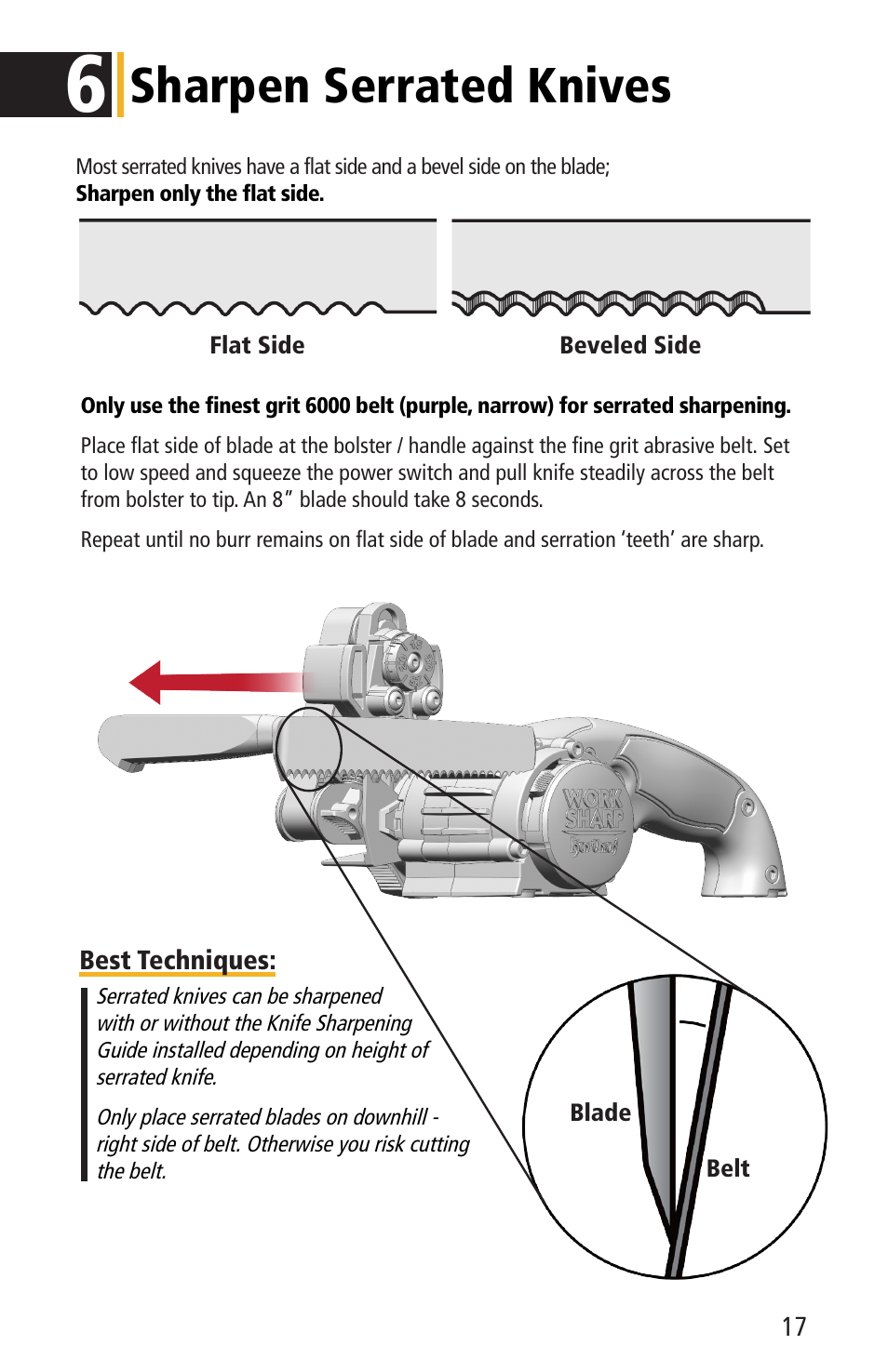 Sharpen serrated knives | Work Sharp WSKTS-KO KNIFE & TOOL SHARPENER User Guide User Manual | Page 17 / 28