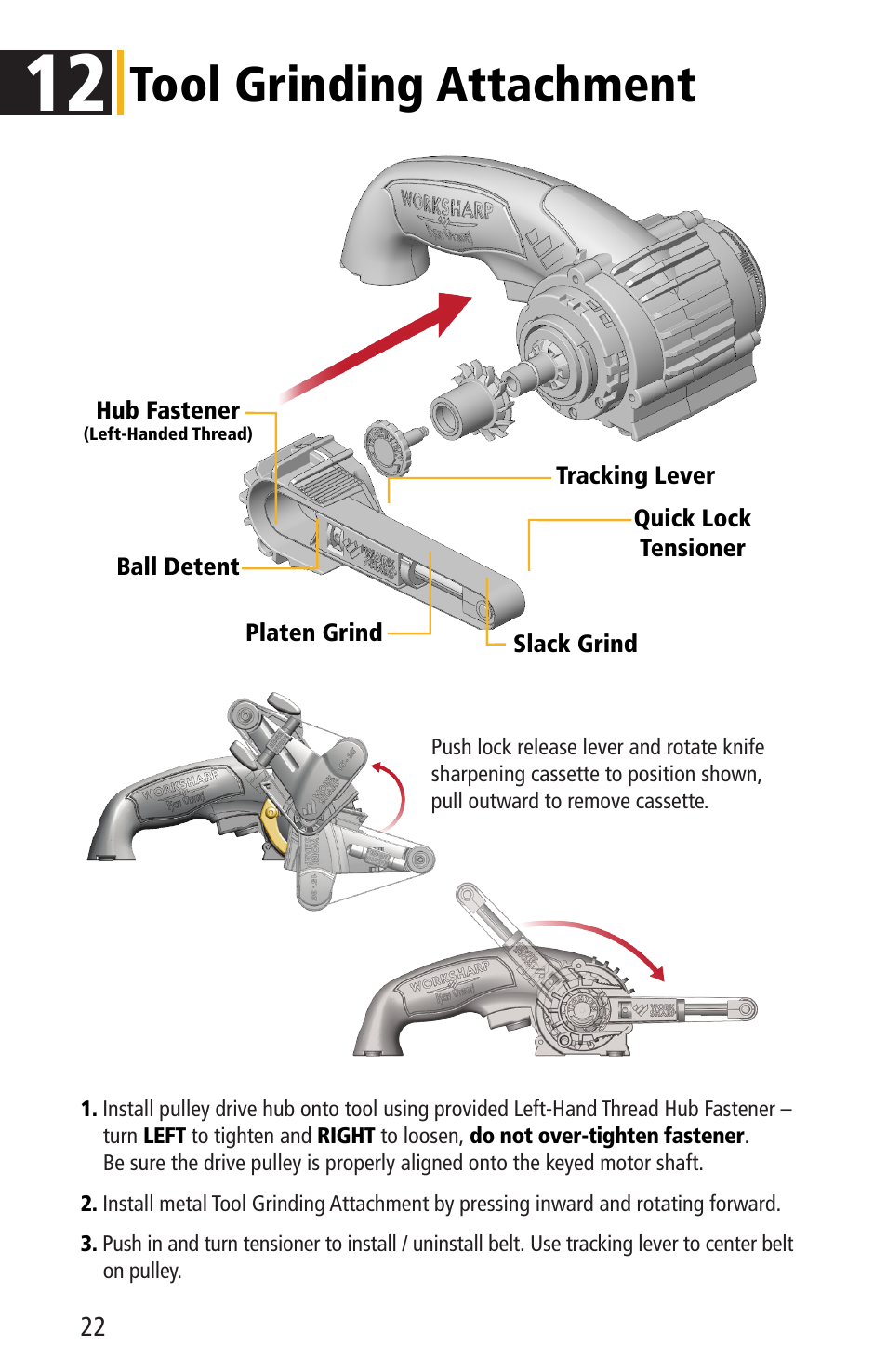 Tool grinding attachment | Work Sharp WSKTS-KO KNIFE & TOOL SHARPENER User Guide User Manual | Page 22 / 28