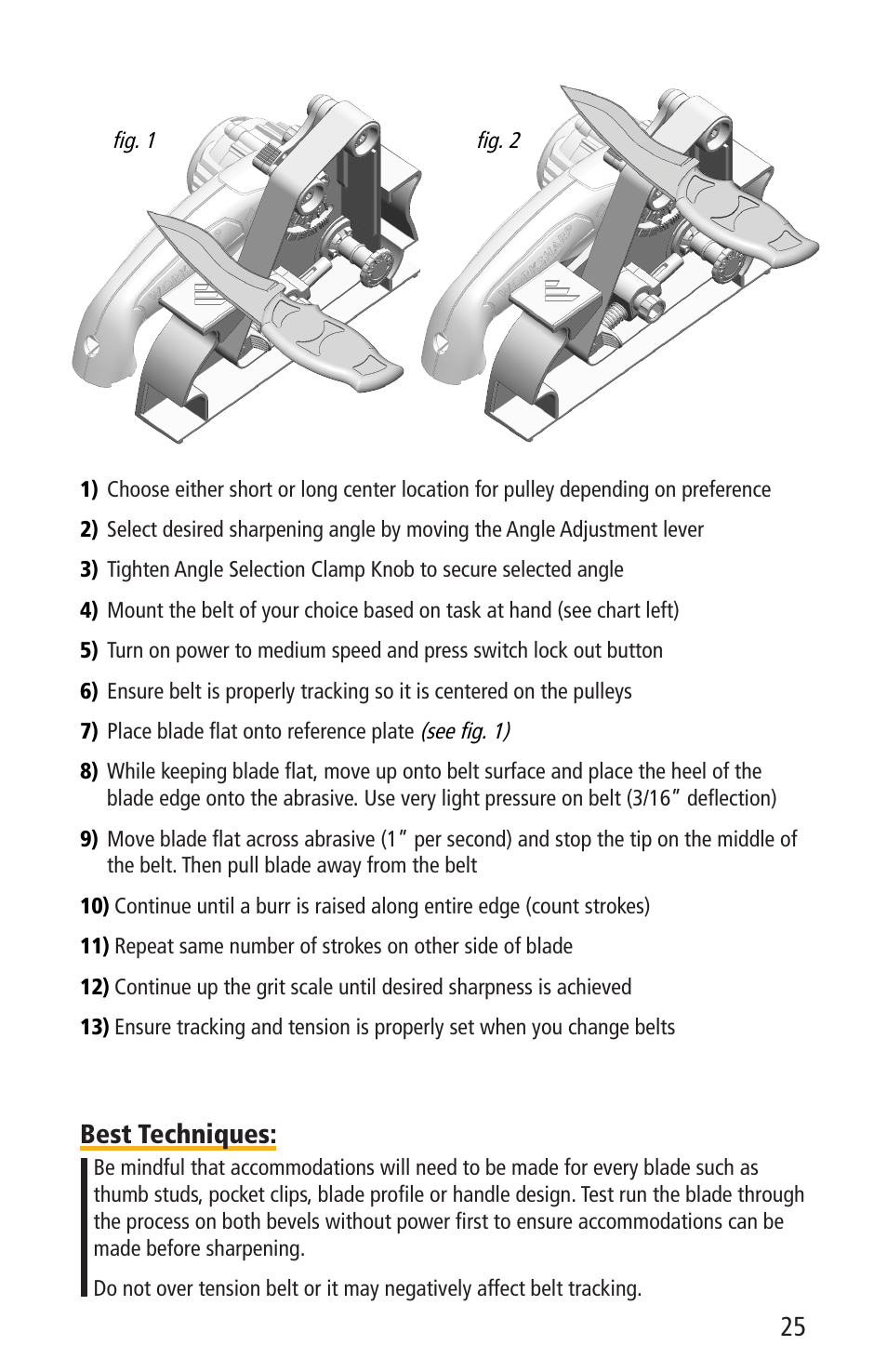 Best techniques | Work Sharp WSKTS-KO KNIFE & TOOL SHARPENER User Guide User Manual | Page 25 / 28