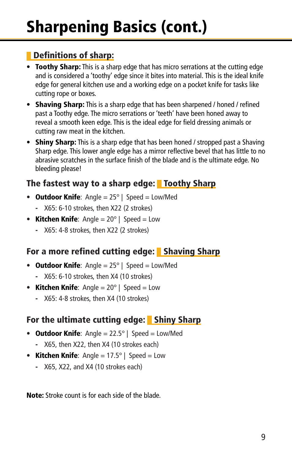 Sharpening basics (cont.) | Work Sharp WSKTS-KO KNIFE & TOOL SHARPENER User Guide User Manual | Page 9 / 28