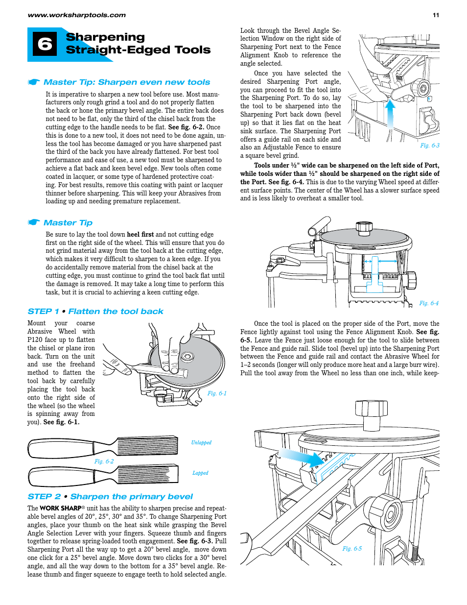 Sharpening straight-edged tools | Work Sharp WS3000 Woodworking Tool Sharpener User Guide User Manual | Page 11 / 48