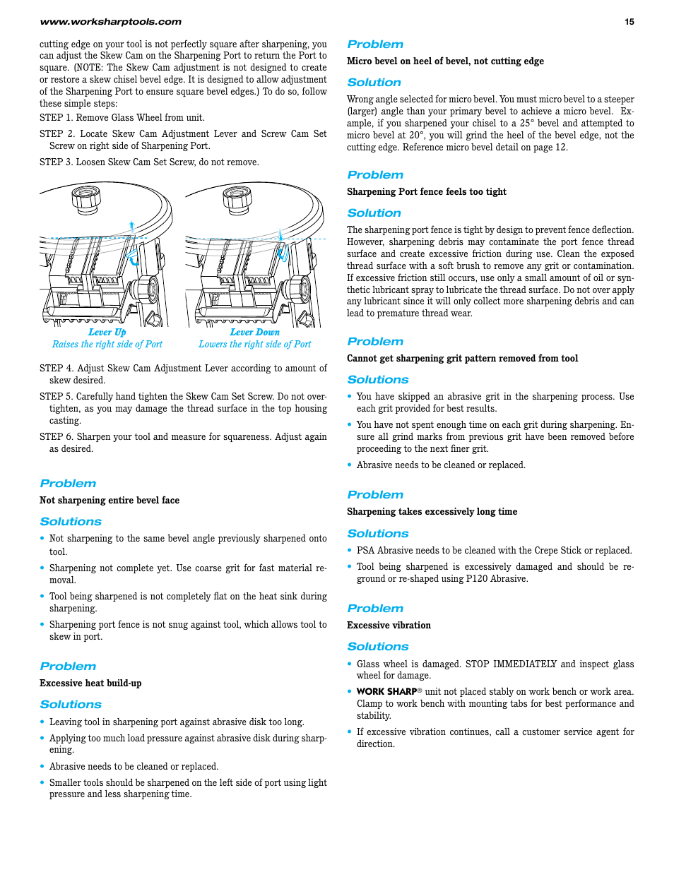 Work Sharp WS3000 Woodworking Tool Sharpener User Guide User Manual | Page 15 / 48