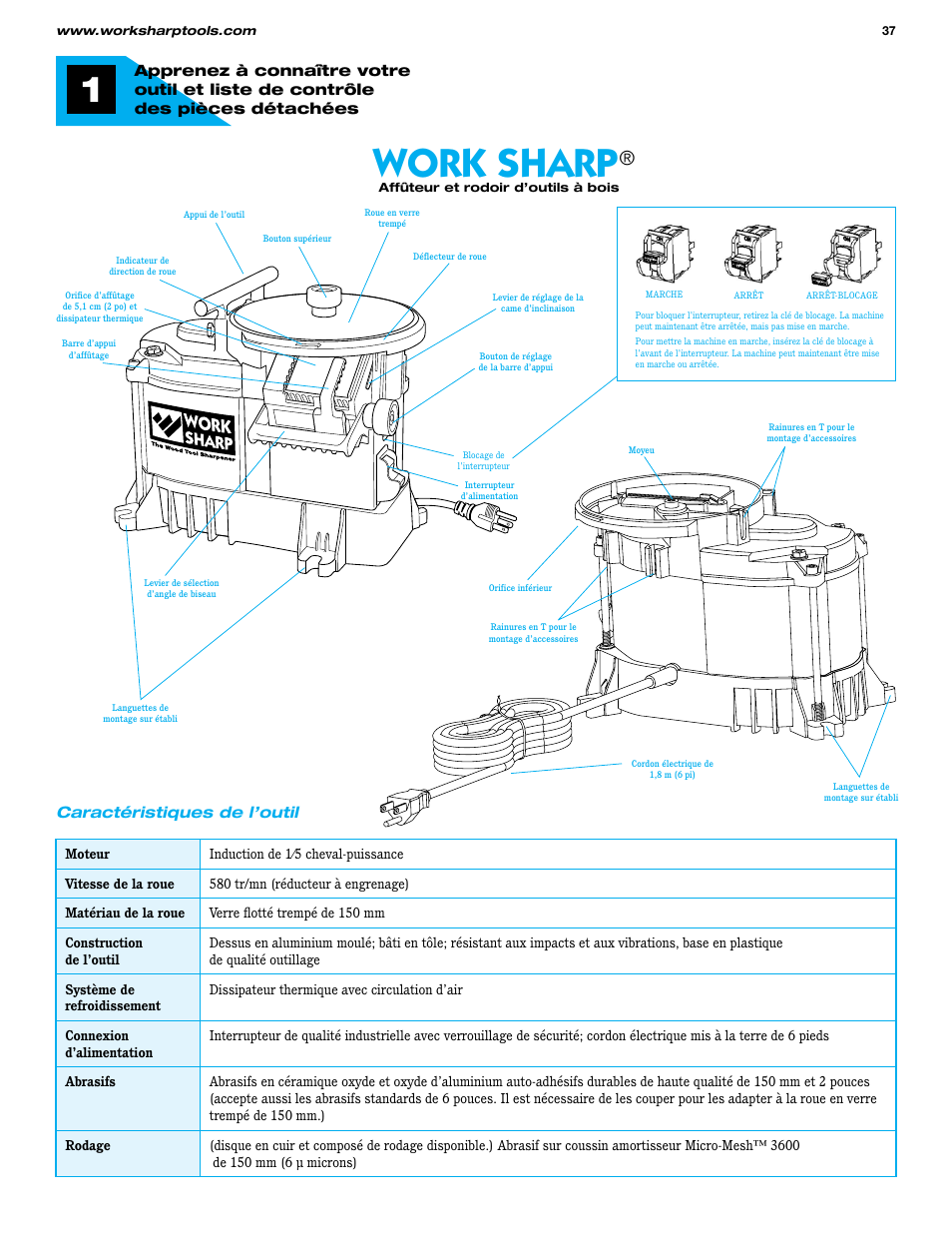 Work sharp | Work Sharp WS3000 Woodworking Tool Sharpener User Guide User Manual | Page 37 / 48