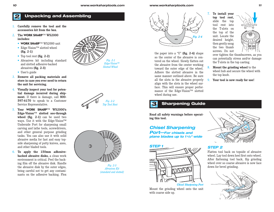 Chisel sharpening port | Work Sharp WS2000 Tool Sharpener & Grinder User Guide User Manual | Page 6 / 31