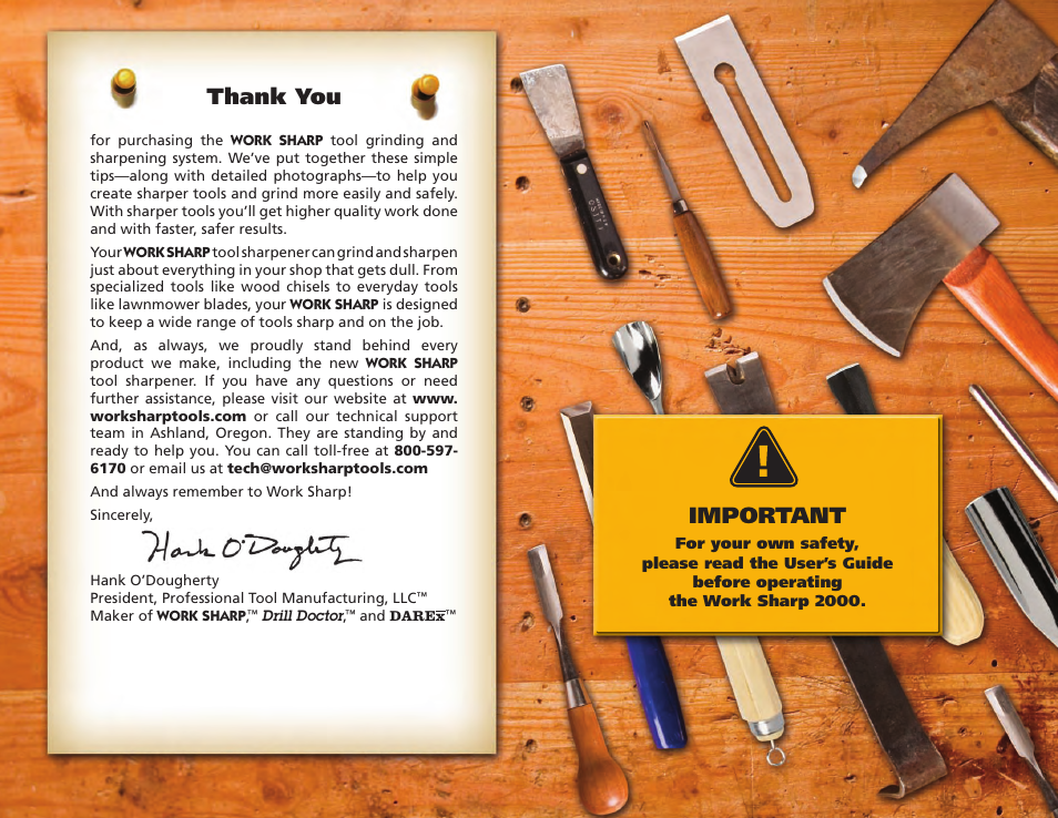 Important | Work Sharp WS2000 Tool Sharpener & Grinder Step By Step Guide User Manual | Page 2 / 32