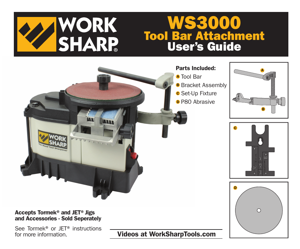 Work Sharp WS3000 Tool Bar Attachment User Manual | 16 pages