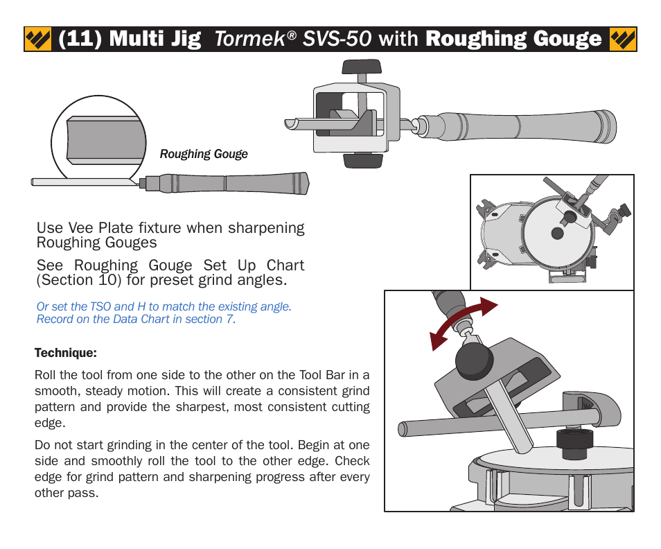 11) multi jig tormek® svs-50 with roughing gouge | Work Sharp WS3000 Tool Bar Attachment User Manual | Page 10 / 16