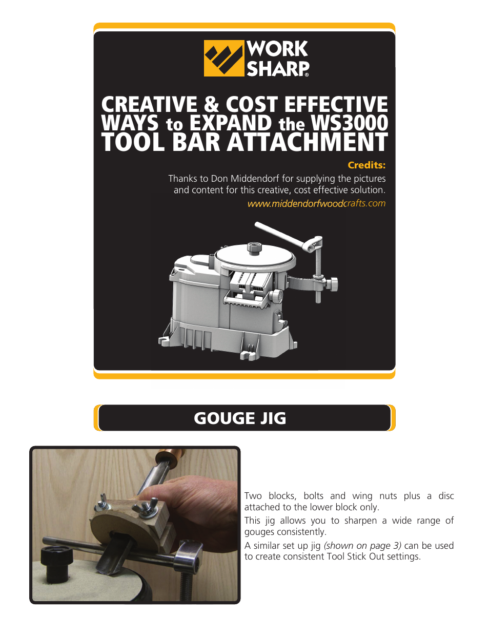 Work Sharp WS3000 Custom Tool Bar Jigs User Manual | 3 pages