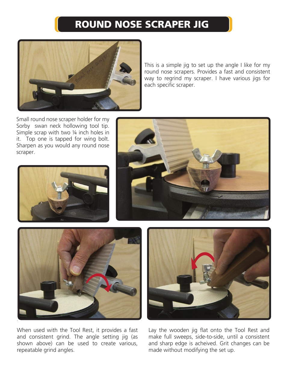 Round nose scraper jig | Work Sharp WS3000 Custom Tool Bar Jigs User Manual | Page 2 / 3