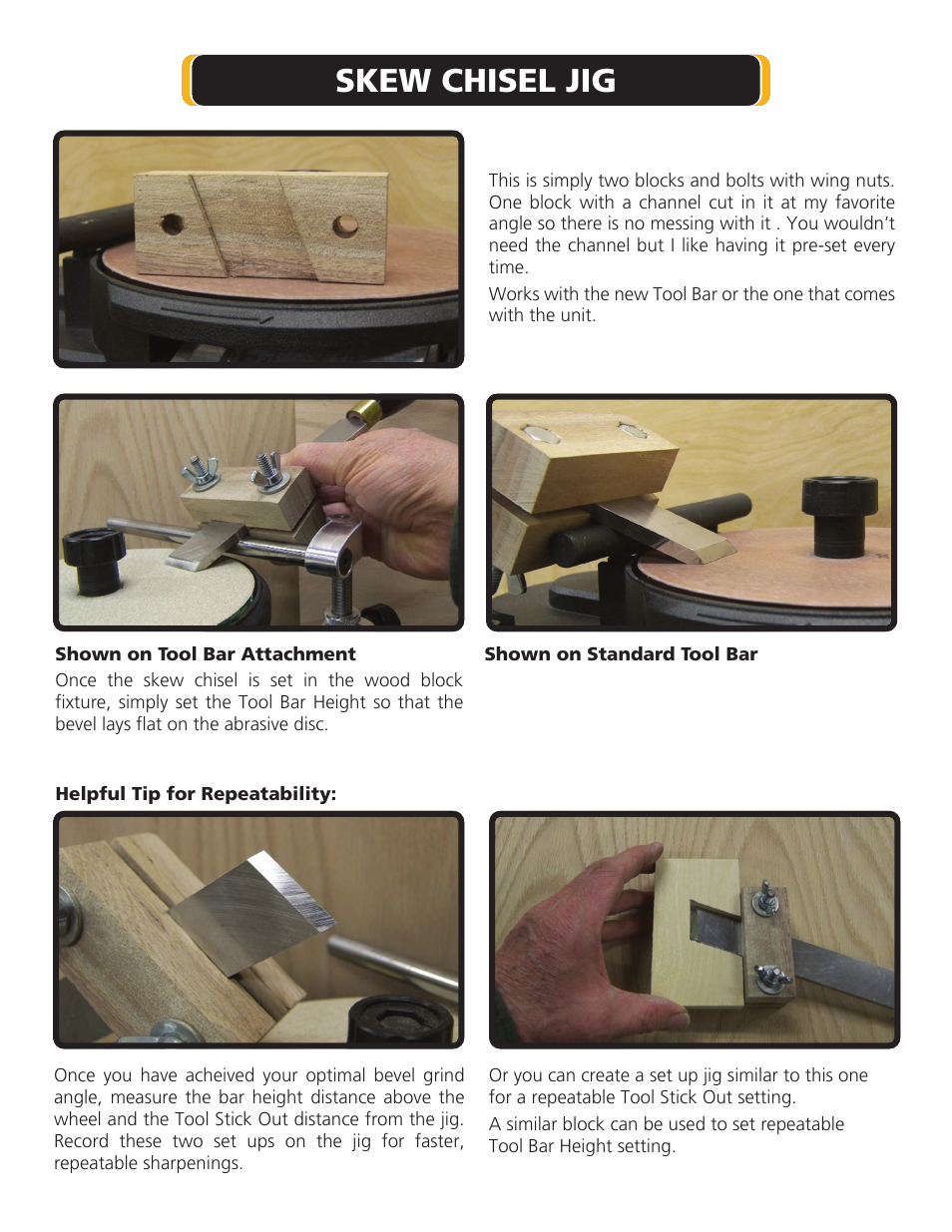 Skew chisel jig | Work Sharp WS3000 Custom Tool Bar Jigs User Manual | Page 3 / 3