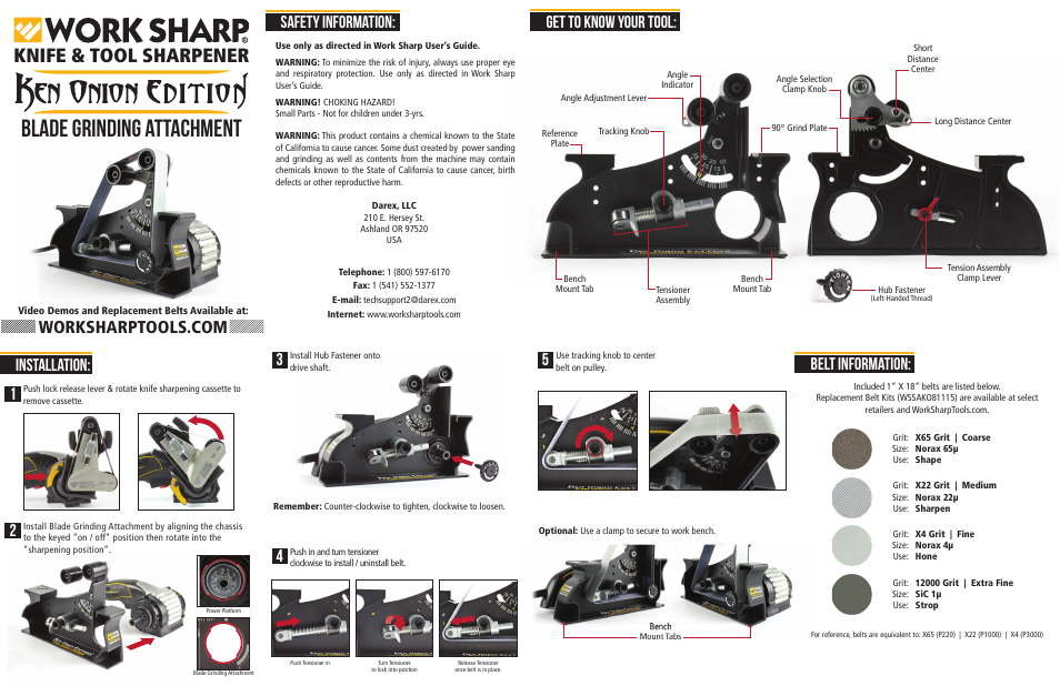 Work Sharp WSKTS-KO Blade Grinding Attachment User Manual | 2 pages