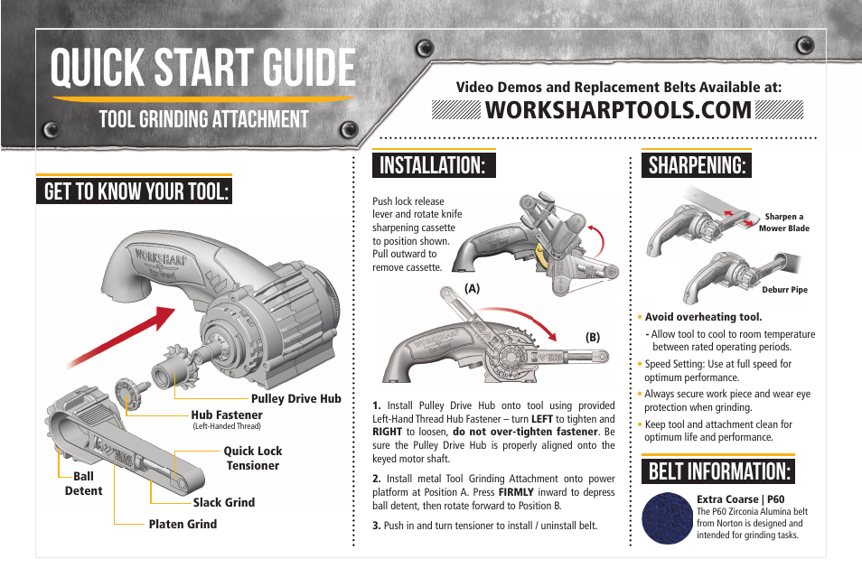 Work Sharp WSKTS-KO Tool Grinding Attachment User Manual | 2 pages