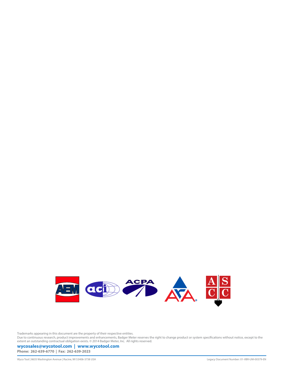 A s c c | WycoTool Sure Speed electric vibrator User Manual | Page 20 / 20
