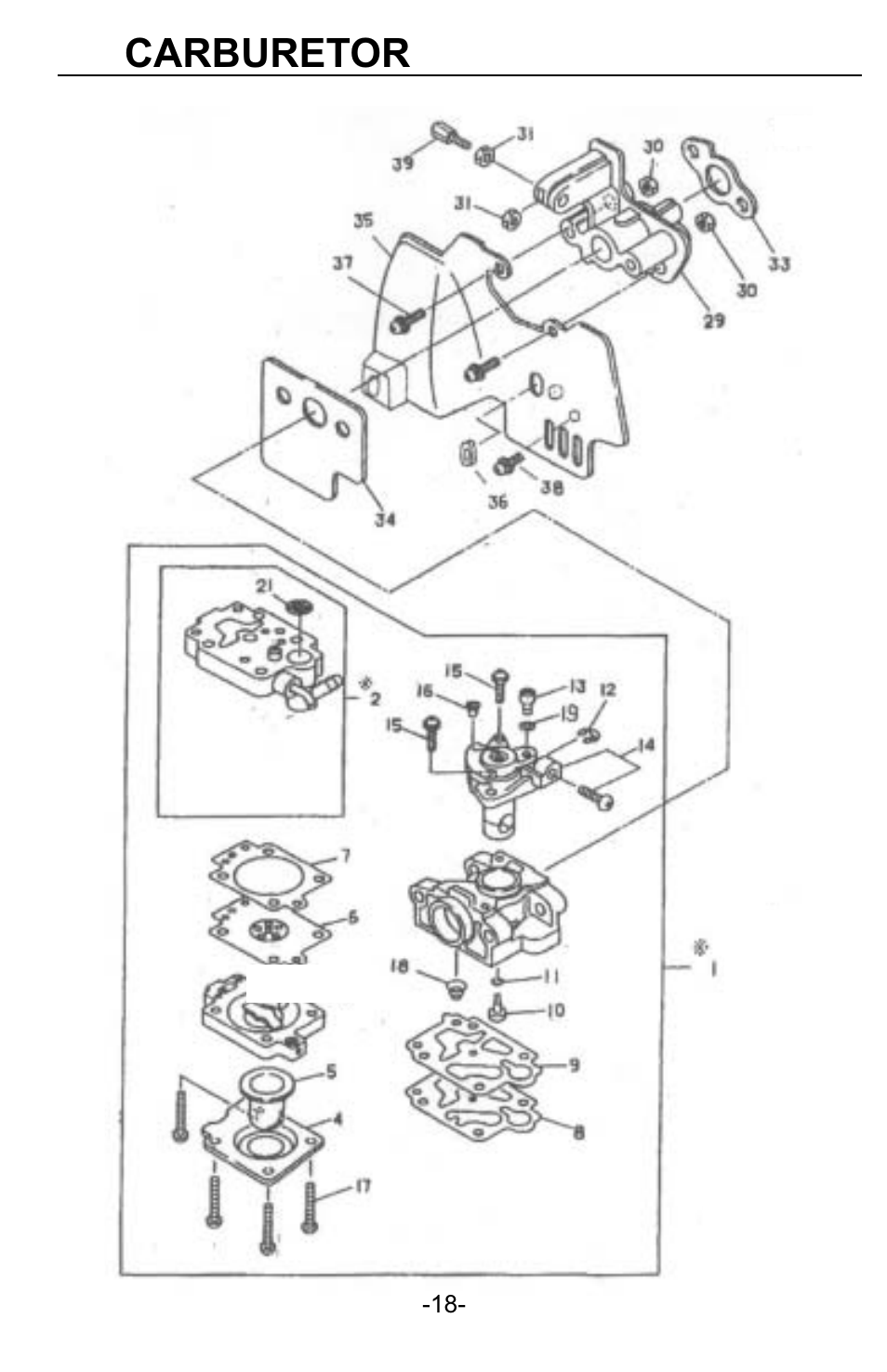 Carburetor | WycoTool EH035 EZ-Vibe User Manual | Page 19 / 26