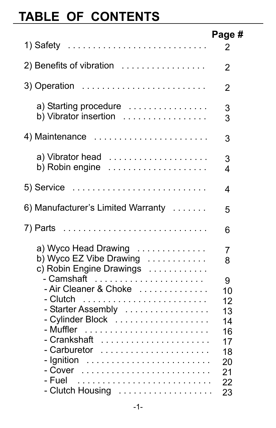 WycoTool EH035 EZ-Vibe User Manual | Page 2 / 26