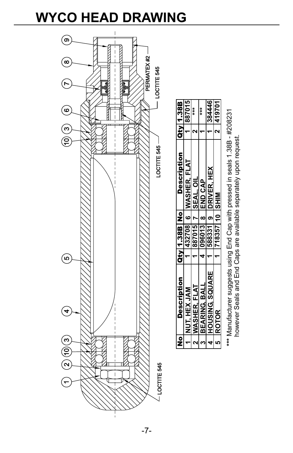 Wyco head drawing | WycoTool EH035 EZ-Vibe User Manual | Page 8 / 26