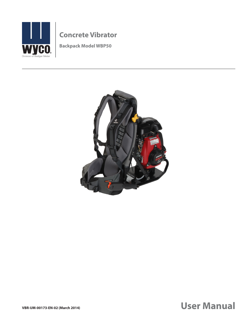 WycoTool WBP50 Backpack User Manual | 24 pages