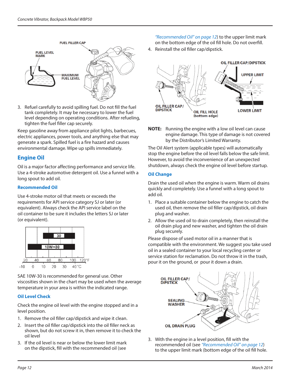 Engine oil, El (see | WycoTool WBP50 Backpack User Manual | Page 12 / 24