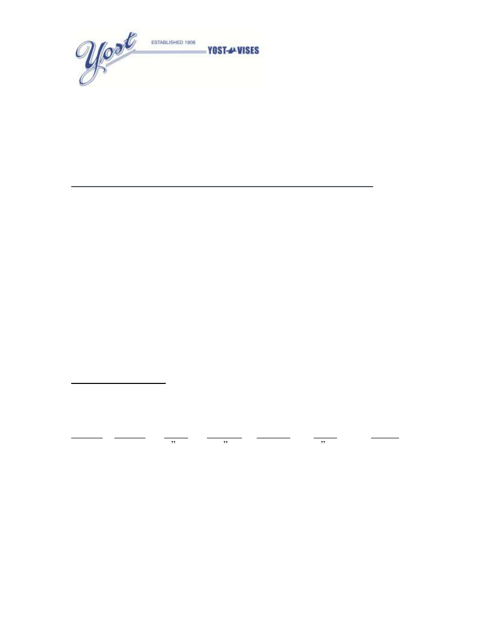 Yost Vises 204 User Manual | 6 pages