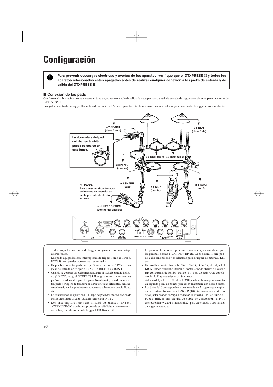 Configuración | Yamaha DTXPRESS II User Manual | Page 100 / 184