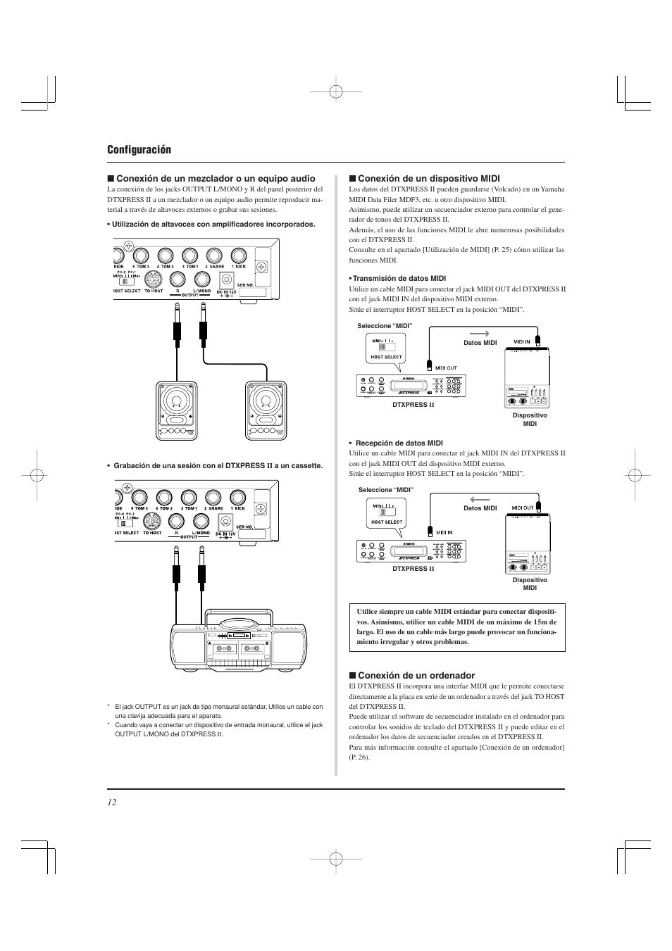 Configuración | Yamaha DTXPRESS II User Manual | Page 102 / 184