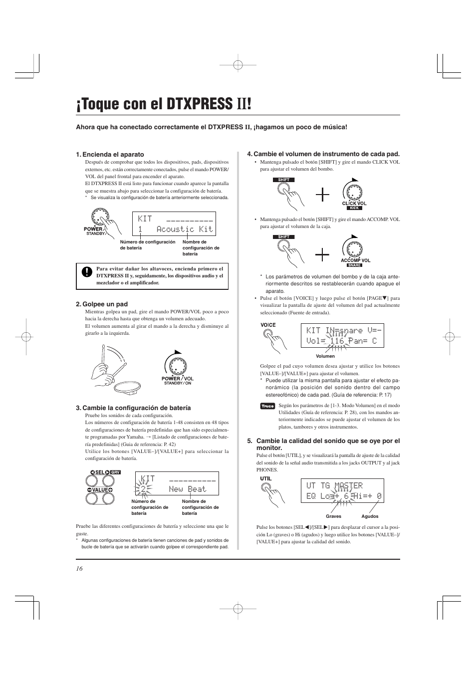 Toque con el dtxpress | Yamaha DTXPRESS II User Manual | Page 106 / 184