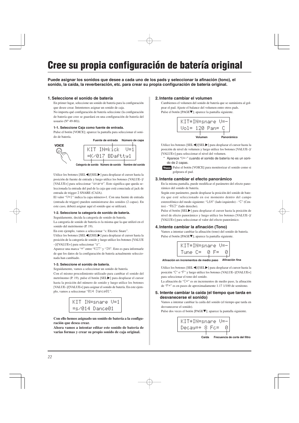 Cree su propia configuración de batería original | Yamaha DTXPRESS II User Manual | Page 112 / 184