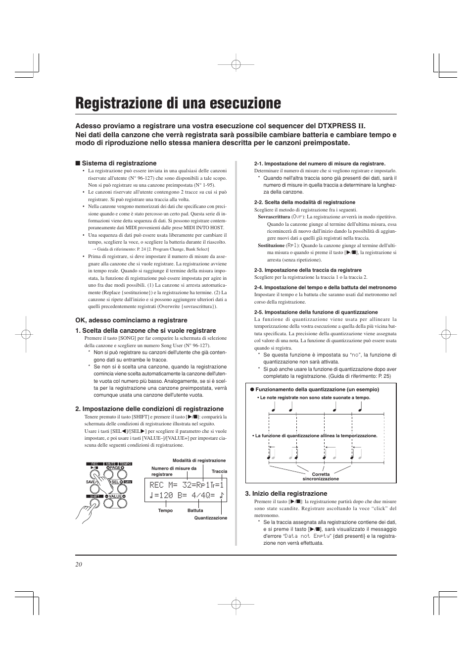 Registrazione di una esecuzione | Yamaha DTXPRESS II User Manual | Page 140 / 184