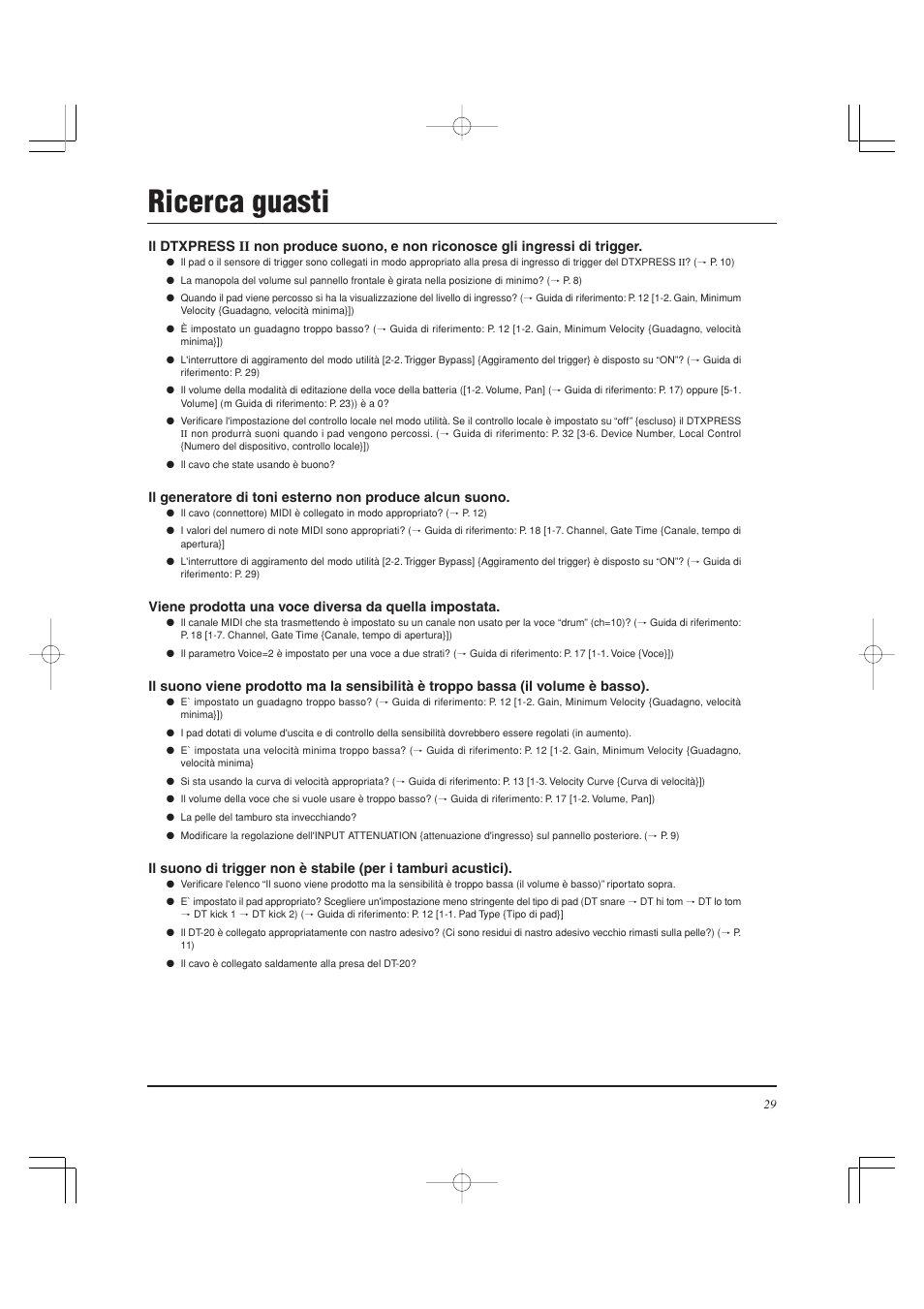 Ricerca guasti | Yamaha DTXPRESS II User Manual | Page 149 / 184