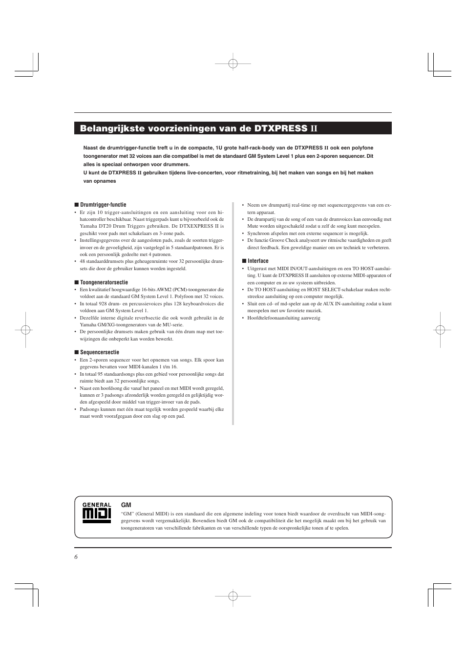 Belangrijkste voorzieningen van de dtxpress ii | Yamaha DTXPRESS II User Manual | Page 156 / 184