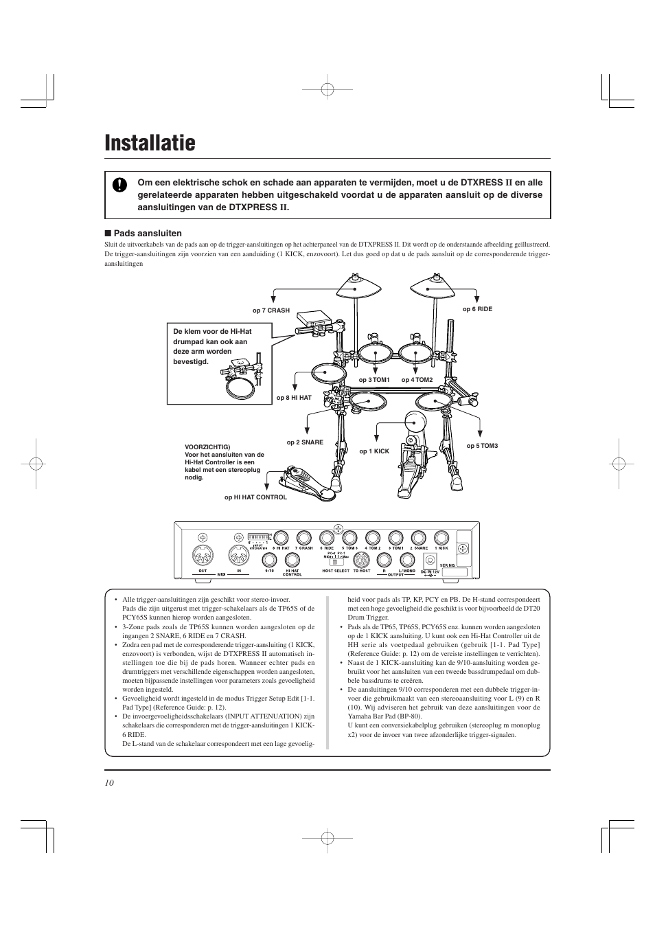 Installatie | Yamaha DTXPRESS II User Manual | Page 160 / 184